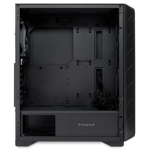 Корпус без блока питания/ Case HSPD M521, Mesh Mid Tower, Black, slide TG, 0.45 SPCC, 4x120mm ARGB (M11-120) ATX, mATX, mITX 160/330/184mm 2x2.5", -, 7xPCI 2xUSB-A 3.0, 1xUSB-A 1.0 390x200x449mm фото 6