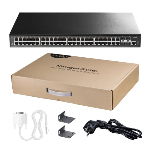 Коммутатор/ 48-Port Layer 3 Managed Gigabit Switch,48 Gigabit Ethernet ports + 4 10 Gigabit uplink SFP optical ports + 1 USB serial port + 1 console port, backplane bandwidth 176Gbps, three-layer network management function, support routing, DHCP, VLAN, M фото 4