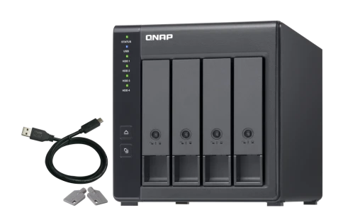 Полка расширения сетевого хранилища без дисков/ channel QNAP DAS TR-004 4 Bay 2.5/3.5 SATA  Type-C USB 3.1 Gen 1 (5 Gb/s ) Direct Attached Storage with Hardware RAID фото 1
