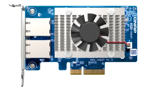 Сетевая карта/ QNAP QXG-10G2T Dual-port BASET 10GbE network expansion card; low-profile form factor; PCIe Gen3 x4 фото 2