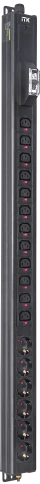 ITK BASE PDU PV1111 23U 1ф 16А 6SCHUKO 12C13 2,6м SCHUKO фото 1