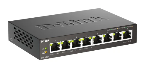 Коммутатор/ PoE-коммутатор, 8x1000Base-T (4x1000Base-T PoE), PoE-бюджет 60 Вт, корпус металл фото 2