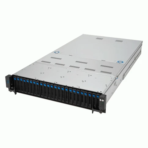 Серверная платформа/ ASUS RS720A-E12-RS24U, 2U, 2 x LGA 6096, AMD EPYC 9004 (400W), 24 x DDR5 4800/4400, 16NVMe + 8NVMe/SATA/SAS*, 9 PCIe Gen5 slots, 1 x 2-Port 10GbE Intel X710-AT2 LAN, 1+1 2600W фото 2