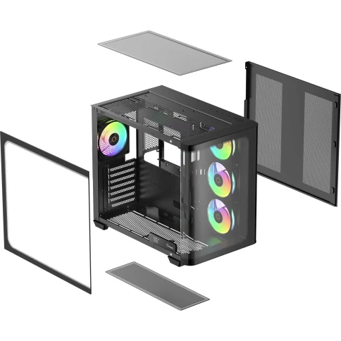 Корпус ПК без блока питания/ Case Ocypus Iota C70 Curve BK ARGB, Midi-Tower, TG, 4x120mm ARGB, 2xUSB-A 3.0 + 1xUSB-C 3.1, ATX, mATX, mITX Black фото 8