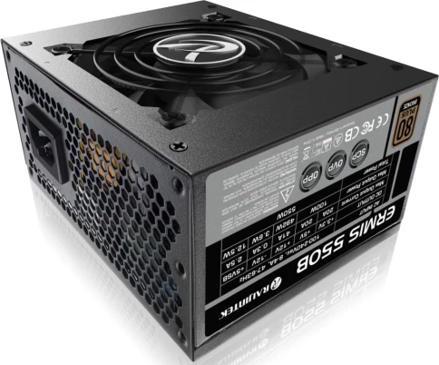 Блоки питания/ Power Supply Raijintek ERMIS 550B, 550W 80+ Bronze (SFX, Non-modular, 1x24(20+4)pin, 1x4+4-pin CPU, 2x6+2-pin PCIe, 3xSATA3, Active, 80x80mm, 125x100x64mm, APFC, black) фото 2