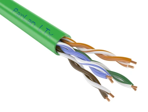 Кабель информационный U/UTP категория 5е 4х2х24AWG(0,52мм) 305м (медь) PVCLS нг(А)-LSLTx solid зеленый ParLan (кратно 305) фото 1
