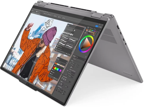 Lenovo Yoga 7 2-in-1 16AHP9 16"(1920x1200 IPS)/Touch/AMD Ryzen 7 8840HS(3.8Ghz)/16384Mb/512PCISSDGb/noDVD/Int:AMD Radeon 780M/Cam/BT/WiFi/71WHr/war 1y/1.99kg/arctic grey/Win11Home_ENG + 65W, с гравировкой фото 9