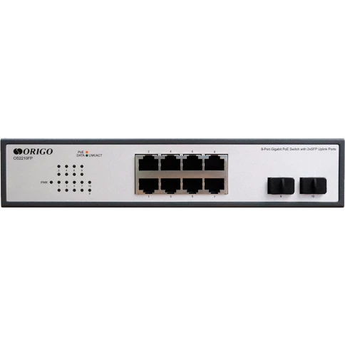Коммутатор/ Unmanaged Switch 8x1000Base-T PoE, 2x1000Base-X SFP, PoE Budget 120W, 19" w/brackets фото 1