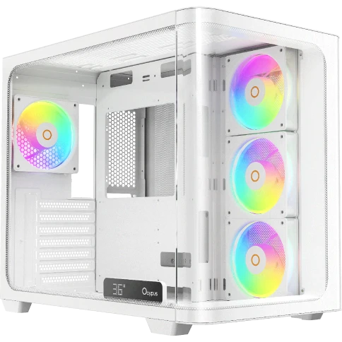 Корпус ПК без блока питания/ Case Ocypus Iota C70 Curve WH ARGB, Midi-Tower, TG, 4x120mm ARGB, 2xUSB-A 3.0 + 1xUSB-C 3.1, ATX, mATX, mITX White фото 1