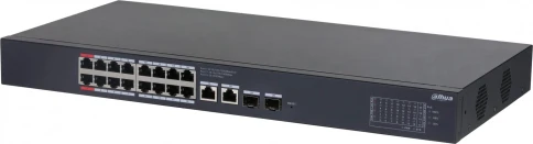 Коммутатор Dahua DH-CS4220-16GT-240 (L2) 16x100Мбит/с 2x1Гбит/с 2xКомбо(1000BASE-T/SFP) 16PoE 265W управляемый фото 1