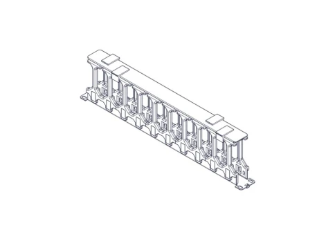 Horizontal cable organizer Systeme Electric, Excelente series, 1U, plastic fingers, with cover фото 5
