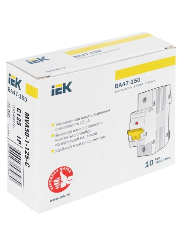 KARAT Авт. выкл. ВА47-150 1P C 125А 15кА IEK фото 7