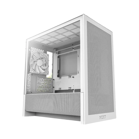 Корпус без блока питания/ Case NZXT H3 Flow (2025), Midi-Tower, TG, 1x120mm, 1xUSB-A 3.2 + 1xUSB-C 3.2, mATX, mITX White фото 1