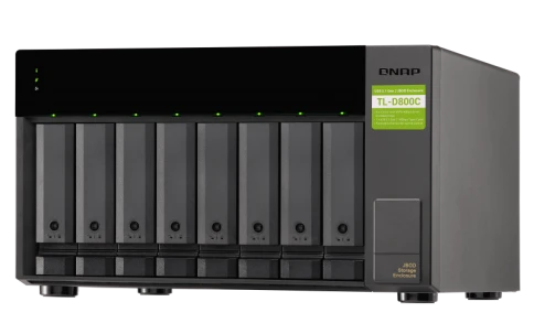 Полка расширения сетевого хранилища без дисков/ SMB QNAP TL-D800C USB 3.2 Gen 2 Type-C JBOD storage enclosure, 8-tray 3,5"/2,5" w/o HDD. desktop version. фото 3