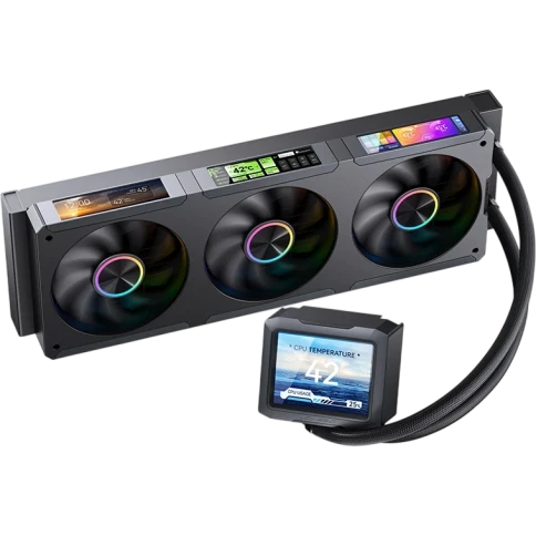 Система жидкостного охлаждения/ Water Cooling System JONSBO TF3-360SCB Black (320W, 360mm, LED, Black, ARGB/ Fans: 3x120mm, 62.4CFM, 37.3dBA, 2400RPM/ Pump height 63mm, 30dBA, 2500RPM, Rad thickness 27mm/ S: 1851, 1700, 1200, 115X, 2011, 1366, AM5, AM4) фото 1