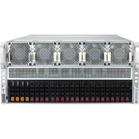 Платформа для сервера/ Supermicro GPU SuperServer AS-5126GS-TNRT 5U (2x Socket SP5 up 500W, 24x DDR5 6400, 2x 2.5" SAS/SATA3 + 4x NVMe 2.5" Hot-Swap, 9x PCI-E x16 (up to 8x GPU), 2x 10GbE, 6x2700W, IPMI) фото 2