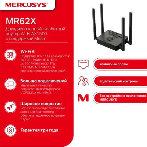 Маршрутизатор/ Dual-band Wi-Fi Router AX1500 фото 4