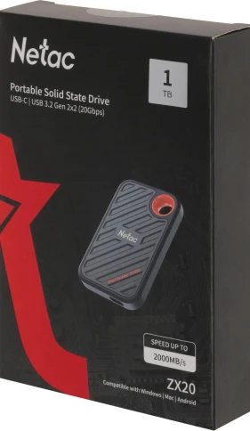 Накопитель SSD Netac USB-C 1000Gb NT01ZX20-001T-32BL ZX20 2.5" синий фото 9