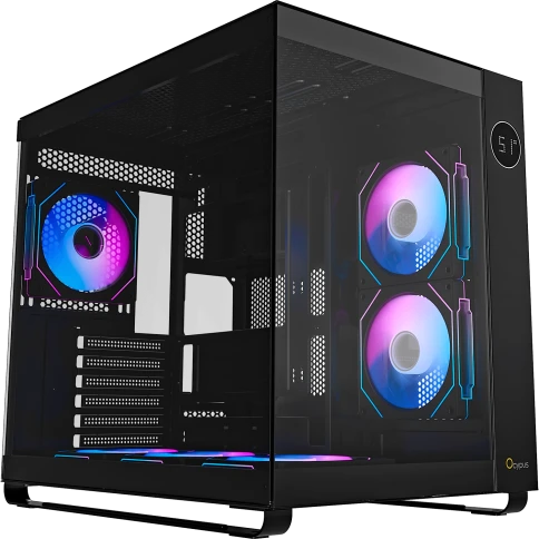 Корпус ПК без блока питания/ Case Ocypus Iota C70 BK ARGB, Midi-Tower, TG, 6x120mm ARGB, 2xUSB-A 3.0 + 1xUSB-C 3.1, ATX, mATX, mITX Black фото 1
