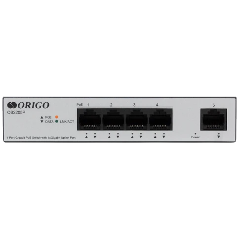 Коммутатор/ Unmanaged Switch 4x1000Base-T PoE, 1x1000Base-T, PoE Budget 60W, Long-range PoE up to 250m, metal case фото 1