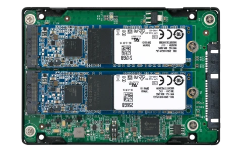 Адаптер/ QNAP QDA-A2MAR HDD/SSD drives adapter 2 x M.2 2280 SATA SSD -> 1 x SATA 2.5" , Transfer rate 6 Gb/s. Supports RAID 0, 1, JBOD. w/o HDD фото 2