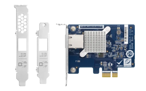 Сетевая карта/ QNAP QXG-5G1T-111C PCIe Gen2 x1, Single-port 4-speed 5 GbE network expansion card (5Gbps/ 2.5Gbps/ 1Gbps/ 100Mbps)  Low-profile bracket pre-installed; full-height and specialized brackets are bundled фото 5