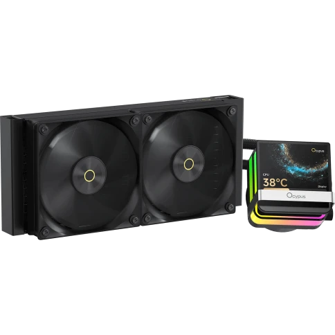 Система жидкостного охлаждения/ Water Cooling System Ocypus Sigma L24 PRO BK (290W, 240mm, LED, Black, ARGB/ Fans: 2x120mm, 90CFM, 2400RPM/ Pump height 97mm, 30dBA, 3100RPM, Rad thickness 27mm/ S: 1851, 1700, 1200, 115X, AM5, AM4) фото 1