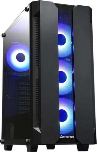 Корпус Chieftec Hunter черный ATX 4x120mm 4x140mm 2xUSB3.1 audio bott PSU [GS-01B-OP] фото 1