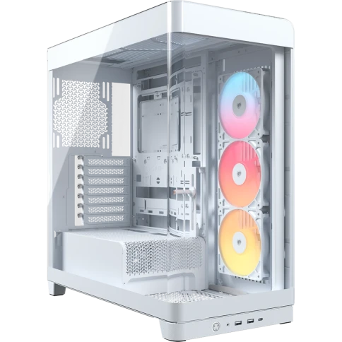 Корпус без блока питания/ Case Corsair Frame 4500X RS-R ARGB, Midi-Tower, TG, 3x120mm ARGB reverse fans, 2xUSB-A 3.2, 1xUSB 3.2 Type-C, E-ATX, ATX, mATX, mITX White фото 1