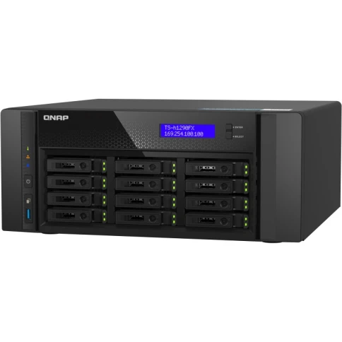 Сетевое хранилище без дисков/ Enterprise QNAP TS-h1290FX-7302P-128G12-Bay NAS(2.5 SATA/SSD U.2 NVMe w/o HDD), AMD EPYC 7302P 3.0 GHz (3.3 GHz), 128 GB DDR4 ECC, 2x2.5GbE LAN, 2 x 25GbE SFP28 port фото 3