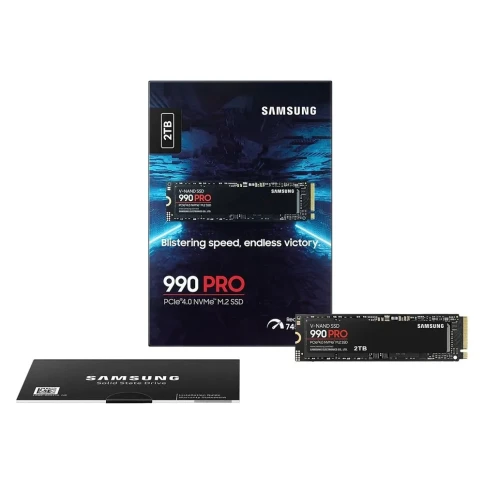 Твердотельные накопители/ Samsung SSD 990 PRO, 2000GB, M.2(22x80mm), NVMe 2.0, PCIe 4.0 x4, V-NAND TLC, R/W 7450/6900MB/s, IOPs 1 400 000/1 550 000, DRAM buffer 2048MB, TBW 1200, DWPD 0.33 (12 мес.) фото 9