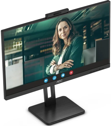 AOC Q27P3QW 27" 2560x1440, IPS, 75Hz, 50M:1, 350cd,  4ms, 2xHDMI 1.4, DisplayPort 1.2, 4xUSB 3.2, Camera 2.0mp, H. adj 150mm, pivot, Speakers, VESA, 3Y, Black фото 7