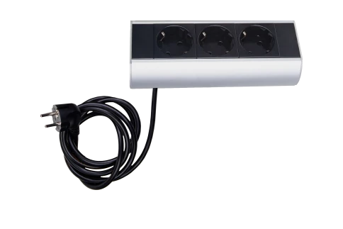 Donel Настольный розеточный блок Ovaledesign в сборе: 3х220V, кабель 3м с вилкой фото 1