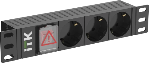 PDU 3 розетки нем. ст. LED 1U вх. С14 10" фото 1