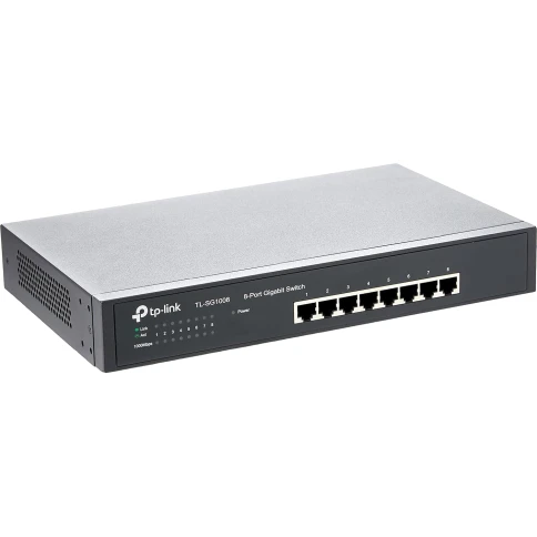Сетевой коммутатор/ 8-port Gigabit Switch, 8 10/100/1000M RJ45 ports, 1U 13-inch rack-mountable steel case фото 2