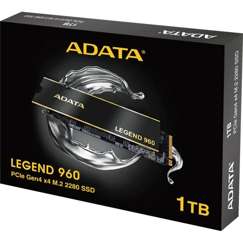 Твердотельный накопитель/ ADATA SSD LEGEND 960, 1000GB, M.2(22x80mm), NVMe 1.4, PCIe 4.0 x4, 3D NAND, R/W 7400/6000MB/s, IOPs 730 000/610 000, DRAM buffer 1000MB,  TBW 780, DWPD 0.43, with Heat Spreader (5 лет) фото 7