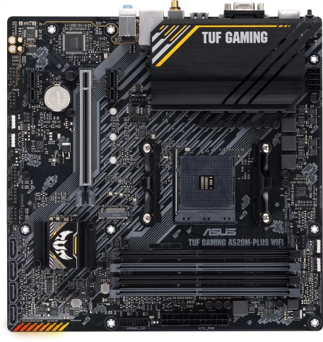 Материнская плата ASUS TUF GAMING A520M-PLUS WIFI Soc-AM4 AMD A520 4xDDR4 mATX AC`97 8ch(7.1) 2xGgE RAID+VGA+HDMI+DP [TUF GAMING A520M-PLUS WIFI] фото 1