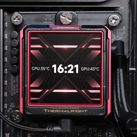 Водяное охлаждение для процессора/ Water Cooling System Thermalright Frozen Warframe 360 Ultra Black Argb (360mm, Black, ARGB/ Fans: 3x120mm, 70.84CFM, 22.1dBA, 2000RPM/ Pump height 60mm, 23dBA, 3000RPM, Rad thickness 27mm/ S: 1200, 1700, 1851, 2011, 2066 фото 8