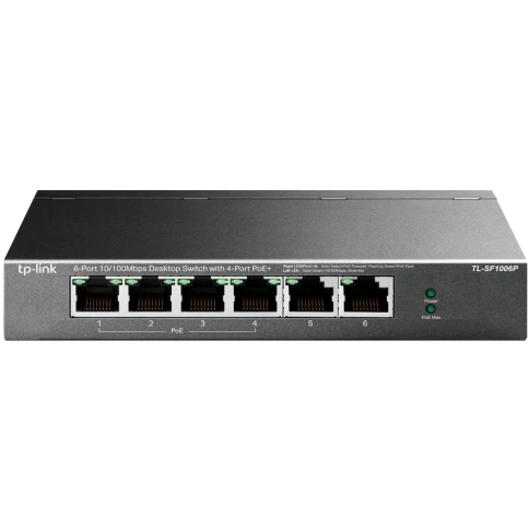Коммутатор/ 4-port 10/100 Mbit / s unmanaged PoE + switch with 2 10/100 Mbit/s Uplink ports, metal case, desktop installation, 4 802.3 af/at PoE+ ports, 2 10/100 Mbit/s Uplink ports фото 1