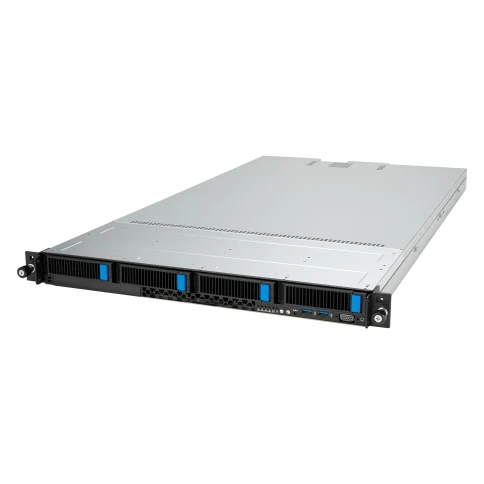 Серверная платформа/ ASUS RS501A-E12-RS4, 1U, 1x  SP5 (LGA 6096) 400W, 24x DIMM DDR5 6400/4800, 4x 3.5'' SATA/SAS, 2x M.2 SATA/NVME x4 22110, 3x PCIe x16+ 1x OCP3.0 x16, 1x 2-port 1GbE Intel I350 LAN, up to 2 single-slot GPU cards, 1+1 1600W фото 1