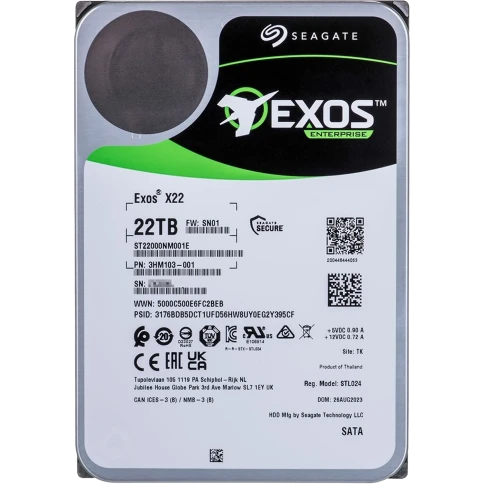Жесткий диск/ RECERTIFIED HDD Seagate SATA3 22Tb Exos X22 7200 512Mb фото 1