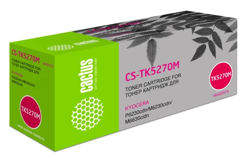 -/ Картридж лазерный Cactus CS-TK5270M TK-5270M пурпурный (6000стр.) для Kyocera Ecosys P6230cdn/M6230c фото 2