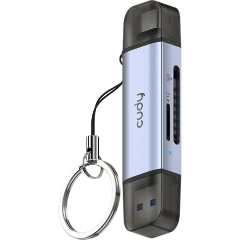 Кардридер/ 2-IN-1 USB 3.0 SD/TF Card Reader, Dual USB (1xUSB-A 3.0 + 1xUSB-C 3.1), 1xSD 3.0(Up to 150MB/s), 1xTF 3.0(Up to 150MB/s), UHS-I  (SD/SDHC/SDXC), Supports dual-card simultaneous working, windows/Mac/Linux фото 2