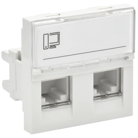 PRIMER РКИ-22-00-П-6 Розетка RJ45 кат.6 (2м/2вх) бел. IEK фото 1