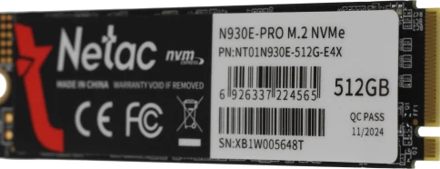 Твердотельный накопитель Netac PCIe 3.0 x4 512GB NT01N930E-512G-E4X N930E Pro M.2 2280 [NT01N930E-512G-E4X] фото 3