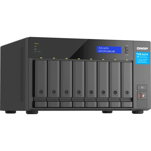 Сетевое хранилище без дисков/ ENTERPRISE QNAP TVS-h874-i7-32G QTS hero NAS, 8 x 3.5 "/ 2.5", 2 x M.2 NVMe, Intel Core i7 12-core (8P+4E) /20-thread 32 GB  DDR4 (2 x 16 GB) up to 64 GB ( 2 x 32 GB), 2x 2.5 GbE BASE-T, HDMI port фото 8