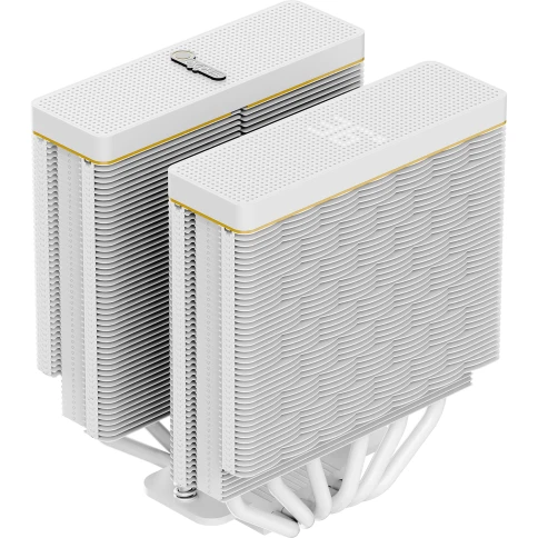 Кулер для процессора/ CPU Cooler Ocypus Iota A62 WH (260W, 4-pin PWM, LED temp., 158mm, Al/Cu, 6x6mm, 2x120mm, 77CFM, 29dBA, 2000RPM, S: 1851/1700/1200/115X, AM5/AM4, white) фото 6