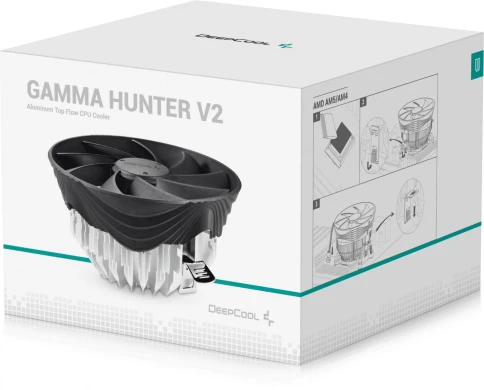 Кулер Deepcool Gamma Hunter V2 Soc-AM5/AM4/1200/1700/1851 3-pin 21dB Al 95W 252gr Ret (G-U-HUNTER-ARNNNN-G-1) [G-U-HUNTER-ARNNNN-G-1] фото 6