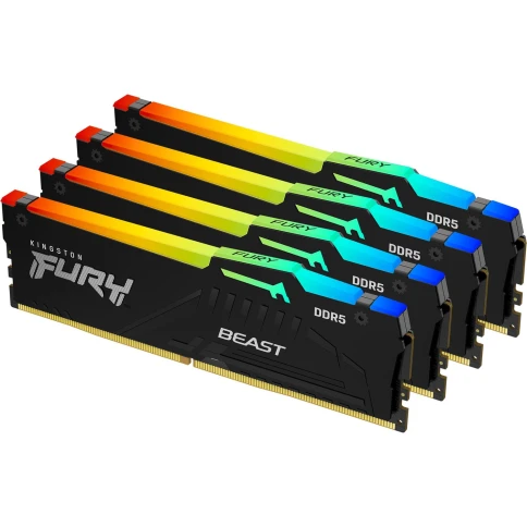 Память оперативная/ Kingston 64GB 6000MT/s DDR5 CL40 DIMM (Kit of 4) FURY Beast RGB XMP фото 3