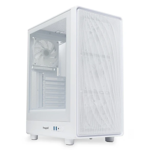 Корпус без блока питания/ Case HSPD M510, Mesh Mid Tower, White, TG, 0.5 SPCC, 4x120mm ARGB (Orbis F1) ATX, mATX, mITX 180/280/160mm 1x2.5", 1x3.5", 7xPCI 2xUSB-A 3.0 517x277x418mm фото 3